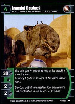 2003 Wizards of the Coast Star Wars Battle of Yavin #49 Imperial Dewback Front