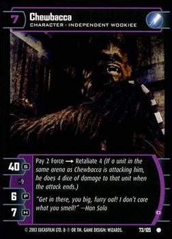 2003 Wizards of the Coast Star Wars Battle of Yavin #73 Chewbacca (D) Front