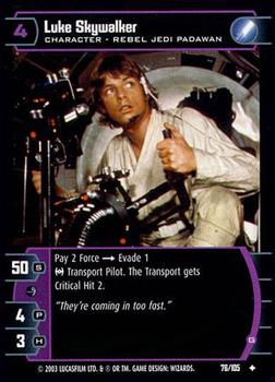 2003 Wizards of the Coast Star Wars Battle of Yavin #76 Luke Skywalker (G) Front