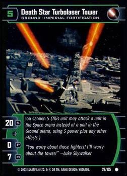 2003 Wizards of the Coast Star Wars Battle of Yavin #78 Death Star Turbolaser Tower Front