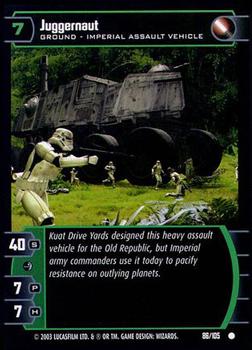 2003 Wizards of the Coast Star Wars Battle of Yavin #86 Juggernaut Front