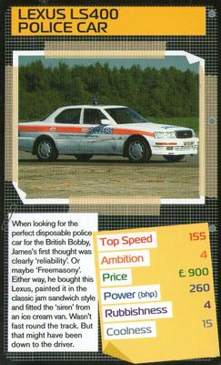 2010 Top Trumps Specials Top Gear The Challenges #NNO Lexus LS400 Police Car Front