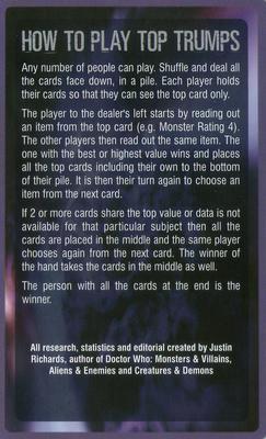 2007 Top Trumps Specials Doctor Who #NNO Title Card Back