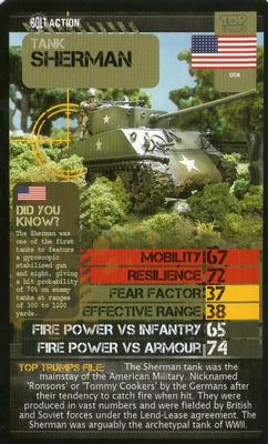 2014 Top Trumps Bolt Action WW2 Battle Units #NNO Sherman Front