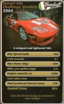2005 Top Trumps Supercars 2 #NNO Ferrari 360 Challenge Stradale Front