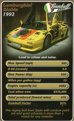 2005 Top Trumps Supercars 2 #NNO Lamborghini Diablo Front