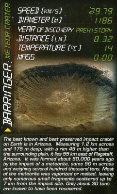 2005 Top Trumps Space Phenomena #NNO Barringer Front