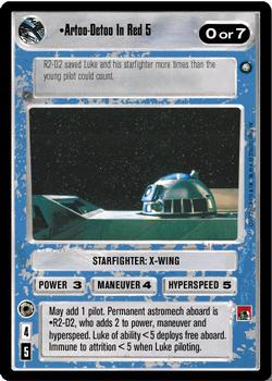 2001 Decipher Star Wars CCG Reflections II #NNO Artoo Detoo in Red 5 Front