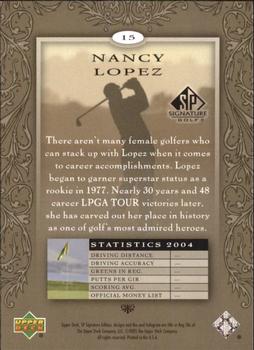 2005 SP Signature Golf #15 Nancy Lopez Back