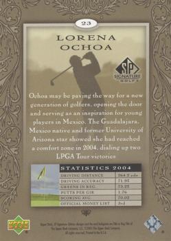 2005 SP Signature Golf #23 Lorena Ochoa Back