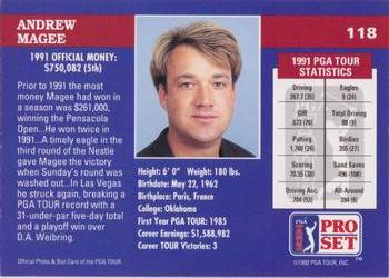 1992 Pro Set PGA Tour - 1991 Champions #118 Andrew Magee Back
