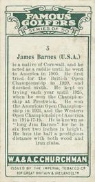 1927 Churchman's Famous Golfers #3 James Barnes Back