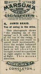 1914 Marsuma Famous Golfers and Their Strokes #4 James Braid Back