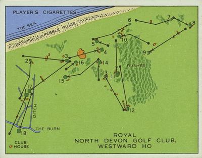 1936 Player's Championship Golf Courses #6 Royal North Devon Golf Club Front