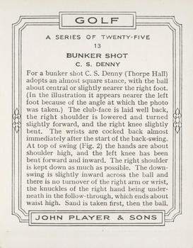 1939 Player's Golf - Without copyright line #13 C.S. Denny Back