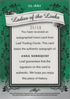 2012 Leaf Metal - Ladies Of The Links #LL-AN1 Anna Nordqvist Back