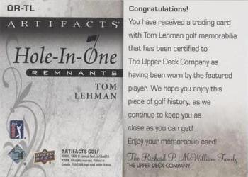 2021 Upper Deck Artifacts - Hole-in-One Remnants #OR-TL Tom Lehman Back