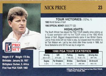 1990 Pro Set PGA Tour #23 Nick Price Back