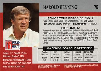 1990 Pro Set PGA Tour #76 Harold Henning Back