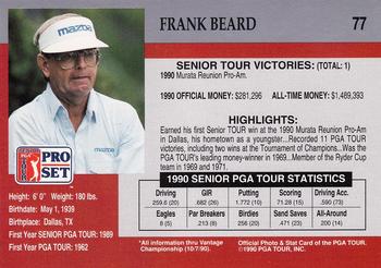 1990 Pro Set PGA Tour #77 Frank Beard Back