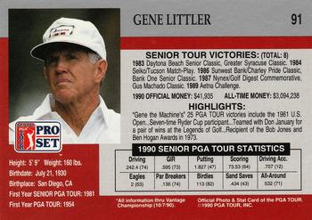 1990 Pro Set PGA Tour #91 Gene Littler Back