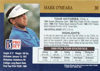 1990 Pro Set PGA Tour #30 Mark O'Meara Back