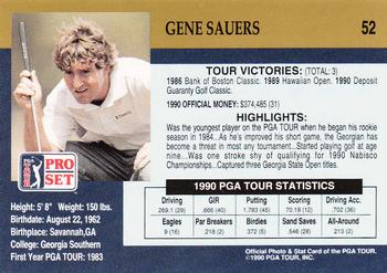 1990 Pro Set PGA Tour #52 Gene Sauers Back