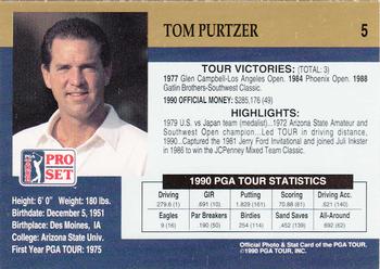 1990 Pro Set PGA Tour #5 Tom Purtzer Back