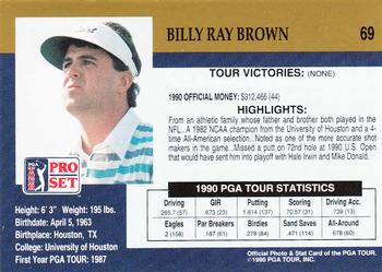 1990 Pro Set PGA Tour #69 Billy Ray Brown Back