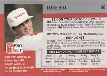 1990 Pro Set PGA Tour #96 Dave Hill Back