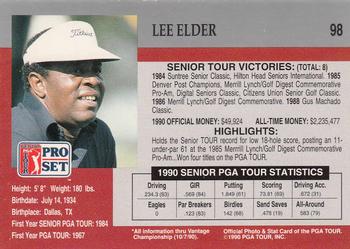 1990 Pro Set PGA Tour #98 Lee Elder Back
