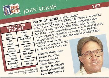 1991 Pro Set PGA Tour #187 John Adams Back