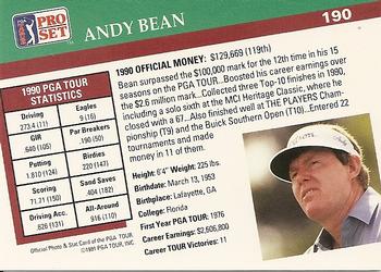 1991 Pro Set PGA Tour #190 Andy Bean Back