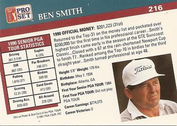 1991 Pro Set PGA Tour #216 Ben Smith Back