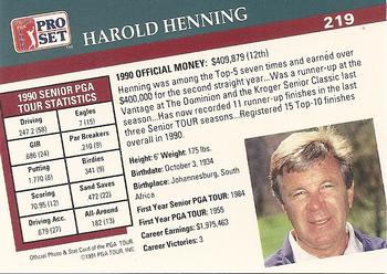 1991 Pro Set PGA Tour #219 Harold Henning Back