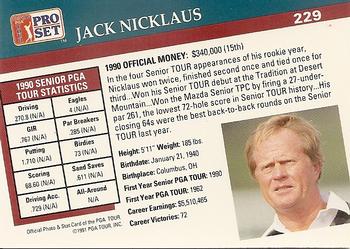 1991 Pro Set PGA Tour #229 Jack Nicklaus Back