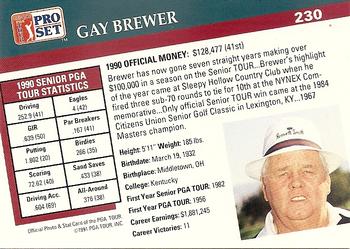 1991 Pro Set PGA Tour #230 Gay Brewer Back