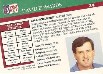 1991 Pro Set PGA Tour #24 David Edwards Back