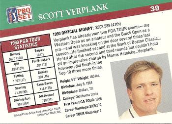 1991 Pro Set PGA Tour #39 Scott Verplank Back