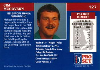 1992 Pro Set PGA Tour #127 Jim McGovern Back
