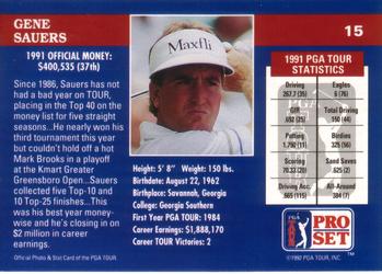 1992 Pro Set PGA Tour #15 Gene Sauers Back