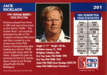 1992 Pro Set PGA Tour #201 Jack Nicklaus Back