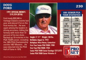 1992 Pro Set PGA Tour #230 Doug Ford Back