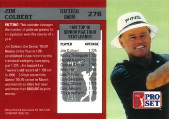 1992 Pro Set PGA Tour #276 Jim Colbert Back