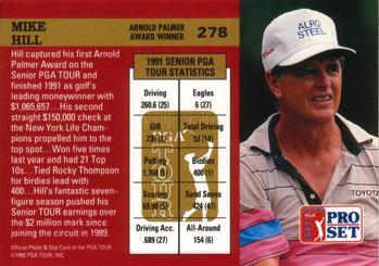 1992 Pro Set PGA Tour #278 Mike Hill Back