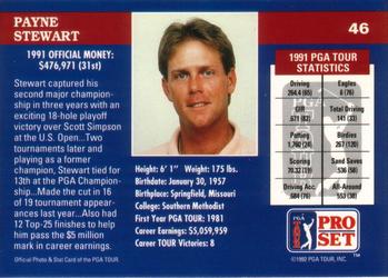 1992 Pro Set PGA Tour #46 Payne Stewart Back