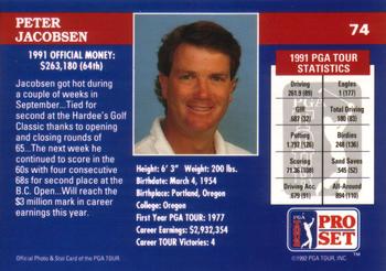 1992 Pro Set PGA Tour #74 Peter Jacobsen Back