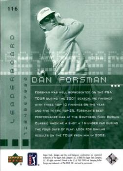 2002 Upper Deck #116 Dan Forsman Back