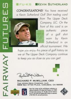 2003 Upper Deck - Fairway Futures #FU-KS Kevin Sutherland Back
