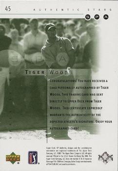 2001 SP Authentic #45 Tiger Woods Back